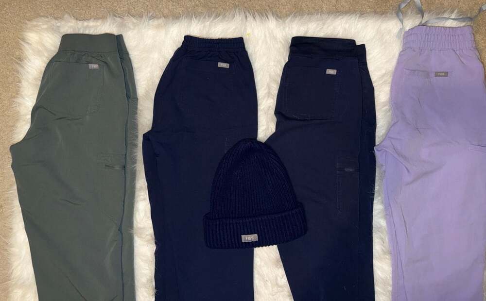FIGS Scrub Pants Bundle Lot of 4 And Beanie